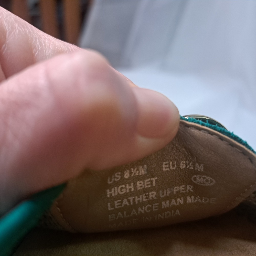 Aerosoles High "Big" Bet 8.5 Nubuck Blue/Grn Ballet Flats Old Money Modern Chic - Picture 8 of 8